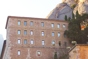 Montserrat monastery on mountain Montserrat in Barcelona, Catalonia, Spain.