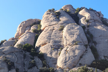 Landscape of the Montserrat mountain in Barcelona, Catalonia, Spain.