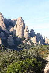 Landscape of the Montserrat mountain in Barcelona, Catalonia, Spain.