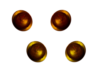 Brass and gold door handles for furniture and doors on isolated transparent background