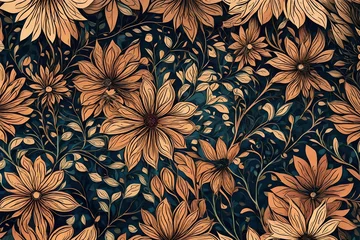 Deurstickers abstract floral pattern in cinematic view uhd 4 © Malik