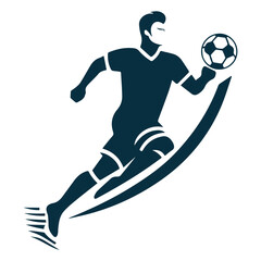 Football Player Logo Design Vector Illustration