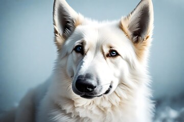 a white sgerman shepphered being super cut