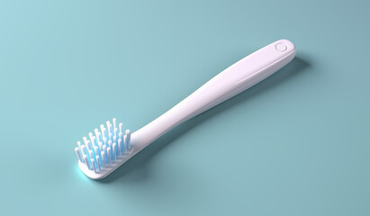 Escova de dentes isolada - Ilustração no estilo Cartoon - obrazy, fototapety, plakaty