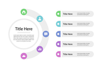 Circle infographic template for presentation with replaceable text.