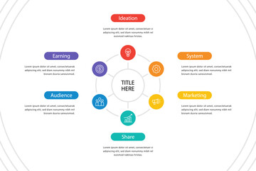 Circle infographic template for presentation with replaceable text.
