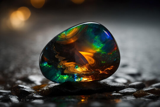 Beautiful and Vibrant Black Opal Stone