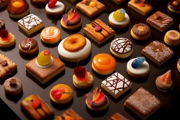 made using technology. decorative stickers on pastries. Generative AI