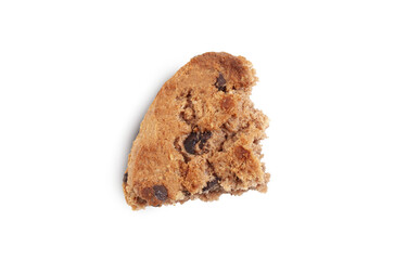 Pieces of delicious chocolate chip cookie isolated on transparent background