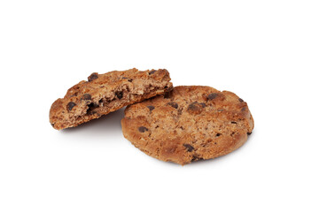 Delicious chocolate chip cookie isolated on transparent background