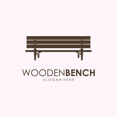 Vector Wooden Bench Logo Template