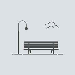 Vector Wooden Bench Logo Template