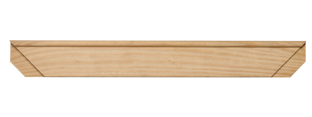 Wooden plank for a prefabricated baguette on an isolated background.