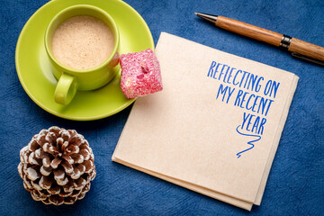 Reflecting on my recent year - a note on a napkin with coffee, end of year personal exepeince and...