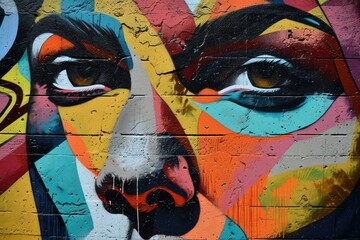 Urban graffiti, street art, vibrant murals, abstract expression.