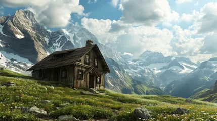 Foto op Canvas Mountain hut © Marina