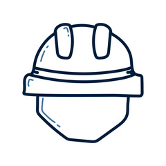 Hand drawn Safety Helmet doodle line illustration. Safety Helmet doodle icon vector.