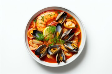 Seafood Soup in Rich Tomato Sauce, Generative AI