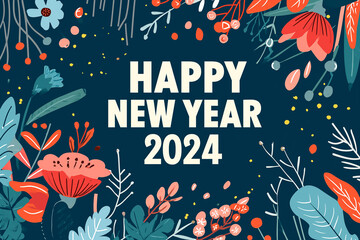 Fototapeta na wymiar New Year themed banner with the words 