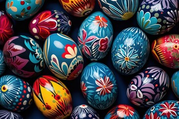 Fototapeta na wymiar Easter Botanical Delight: Eggs Decorated with Charming and Vibrant Flower Patterns. Generative AI