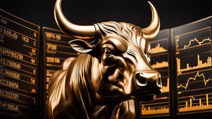 The golden bull of stock trading. Cryptocurrency, investments