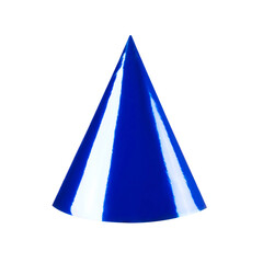 Blue birthday cap png isolated white background. Party hat. 