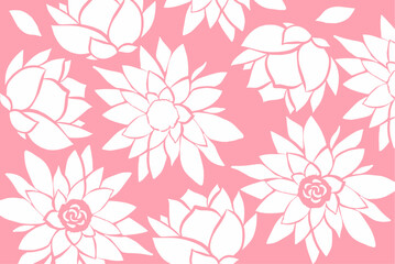 Lotus, flower, pattern, floral, seamless, vector, wallpaper, illustration, decoration, art, nature, design, spring, flowers, leaf, summer, pink, texture, ornament, decor, color, blossom, plant, vintag