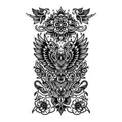 eagle, tattoo pattern, tattoo art, illustration, white background