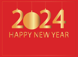 2024 happy new year background vector