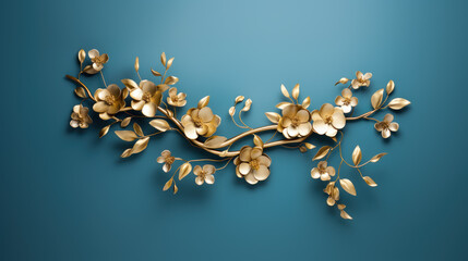 Beautiful flowers made of gold and enamel