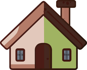 house, icon colored outline