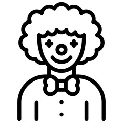 jester icon illustration design with outline