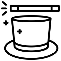 magician icon illustration design with outline
