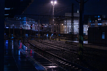 Prague train staion at night - 21/12/2023