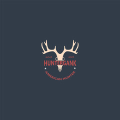 retro antlher deer for wildlife logo design.deer silhouette