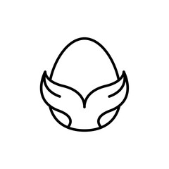 Easter egg outline icons, minimalist vector illustration ,simple transparent graphic element .Isolated on white background