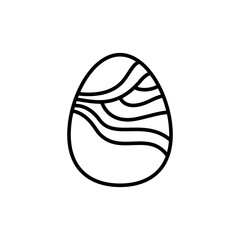 Easter egg outline icons, minimalist vector illustration ,simple transparent graphic element .Isolated on white background