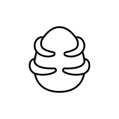 Easter egg outline icons, minimalist vector illustration ,simple transparent graphic element .Isolated on white background