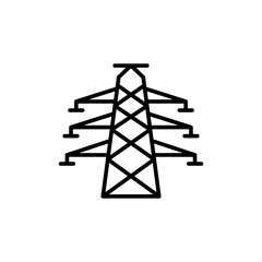Electrical pylon outline icons, minimalist vector illustration ,simple transparent graphic element .Isolated on white background