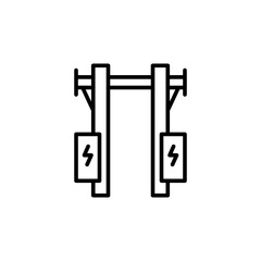 Electrical pylon outline icons, minimalist vector illustration ,simple transparent graphic element .Isolated on white background