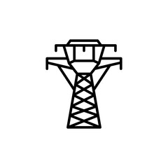 Electrical pylon outline icons, minimalist vector illustration ,simple transparent graphic element .Isolated on white background
