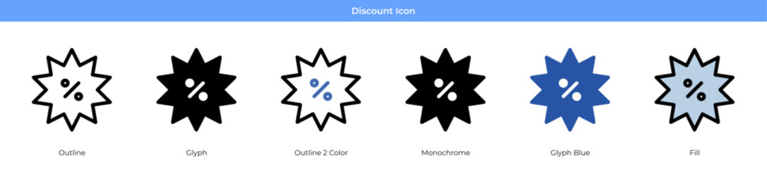 Discount Icon Set Vector