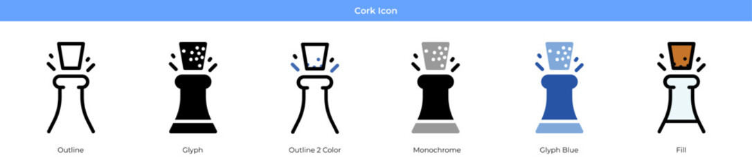 Cork Icon Set Vector
