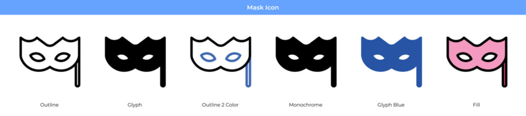 Mask Icon Set Vector