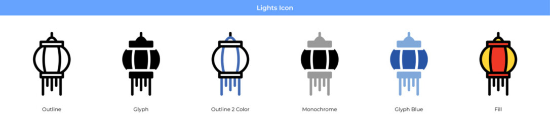 Lights Icon Set Vector