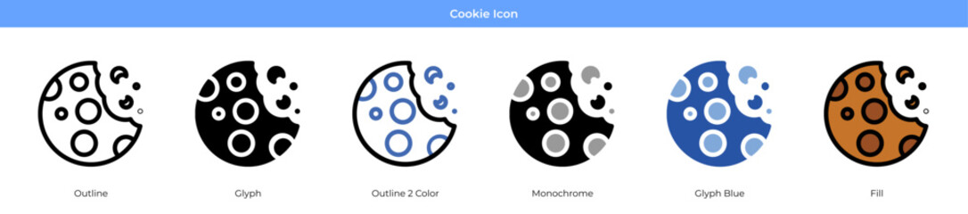 Cookie Icon Set Vector