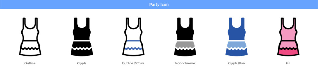 Party Icon Set Vector