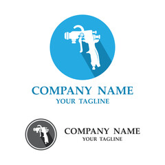 spray gun paint logo icon vector illustration - obrazy, fototapety, plakaty