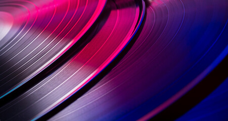 vinyl records for color music background