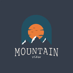 mountain view logo design.hiking adventure icon set extreme